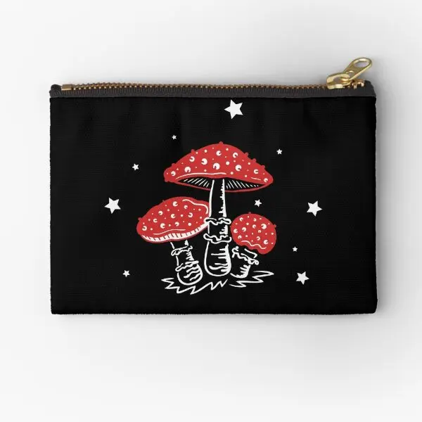 

Mushrooms Fungi Fly Agaric Amanita Zipper Pouches Bag Money Underwear Pure Women Storage Socks Cosmetic Panties Packaging Men