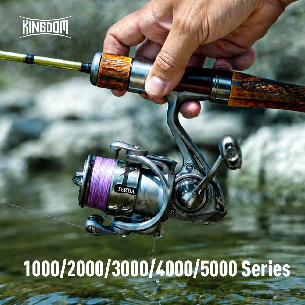 Фото Рыболовная катушка Kingdom TERTIA Spinning серий 1000, 2000, 3000, 4000, 5000, передаточное число 5.2:1, максимальная нагрузка 15 кг, 8+1 подшипников №1