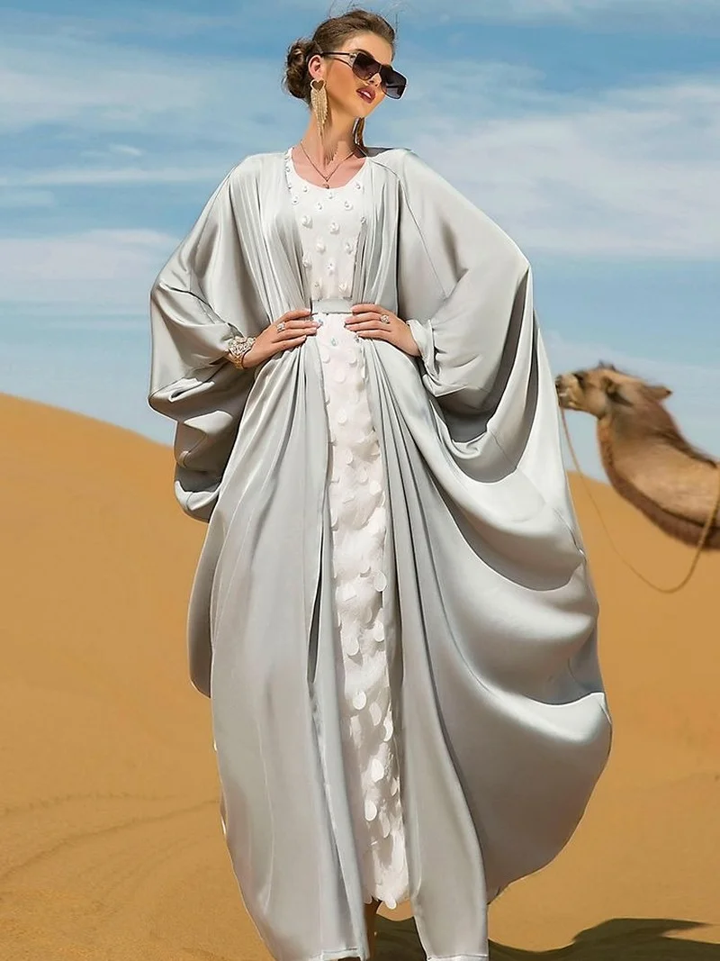 

Ramadan Eid Mubarak Open Kimono Abaya Dubai Muslim Sets Long Dress Kaftan Islam Abayas For Women Robe Ensemble Femme Musulmane