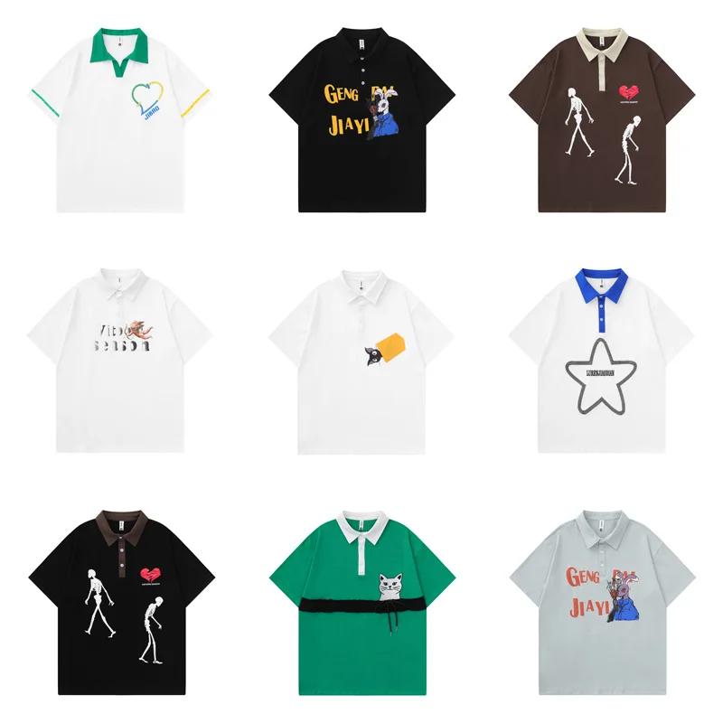 

2023 Multi Version Polo Men Women High Quality Streetwear Hip Hop Fashion T Shirt Pocket Clothes