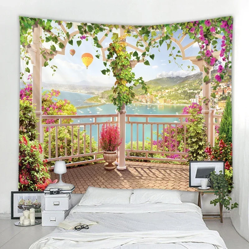 Европейский коридор пейзаж настенный гобелен пляжный обои пляжная печать