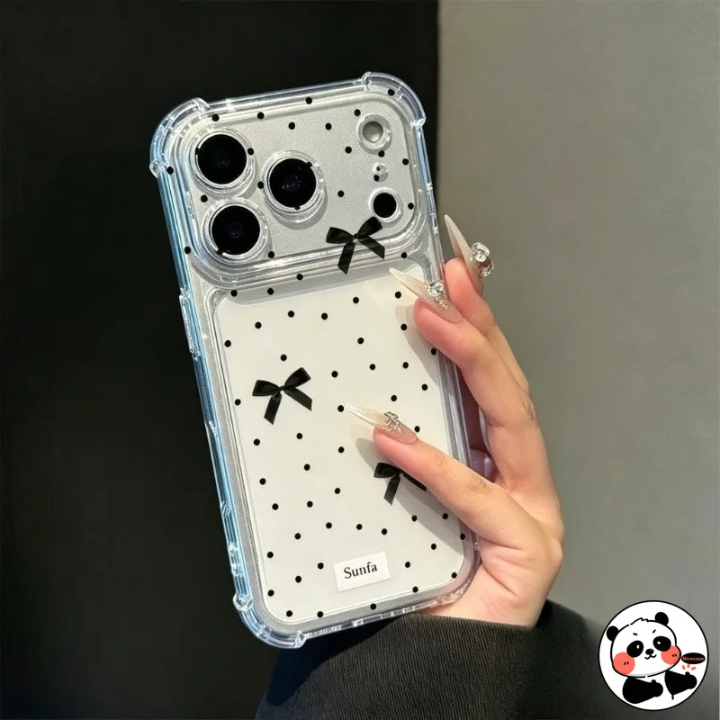 Прозрачный чехол с бантом из ленты в горошек для Samsung Galaxy J8 J7 J6 J5 J3 J4 J2 Pro Core Prime A9 A8S A8 A7 A6 Plus A6S A5 A3 (art.: 3920da94acc79) - 3920da94acc79