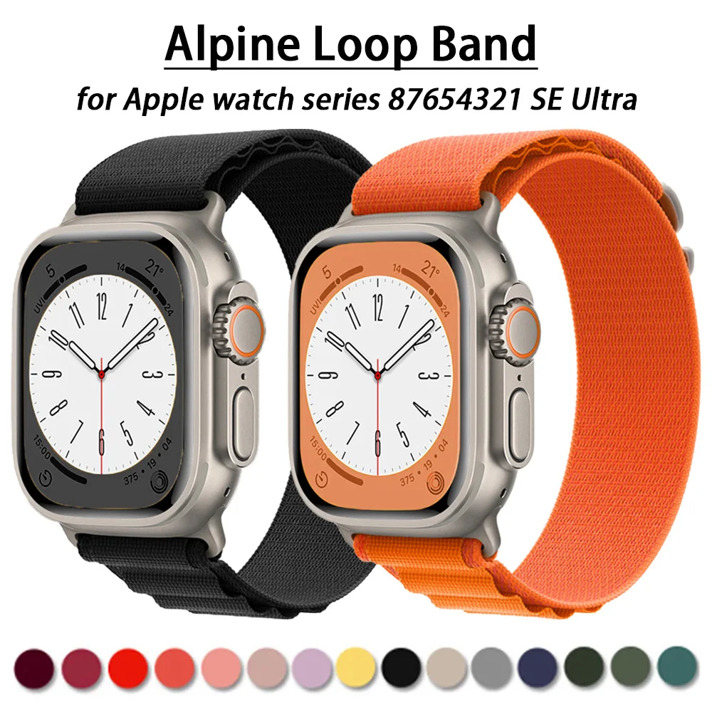 

Alpine loop strap For apple watch band 49mm 45mm 41mm 44mm 40mm Nylon watchband bracelet belt iwatch series 3 5 SE 6 7 8 Ultra