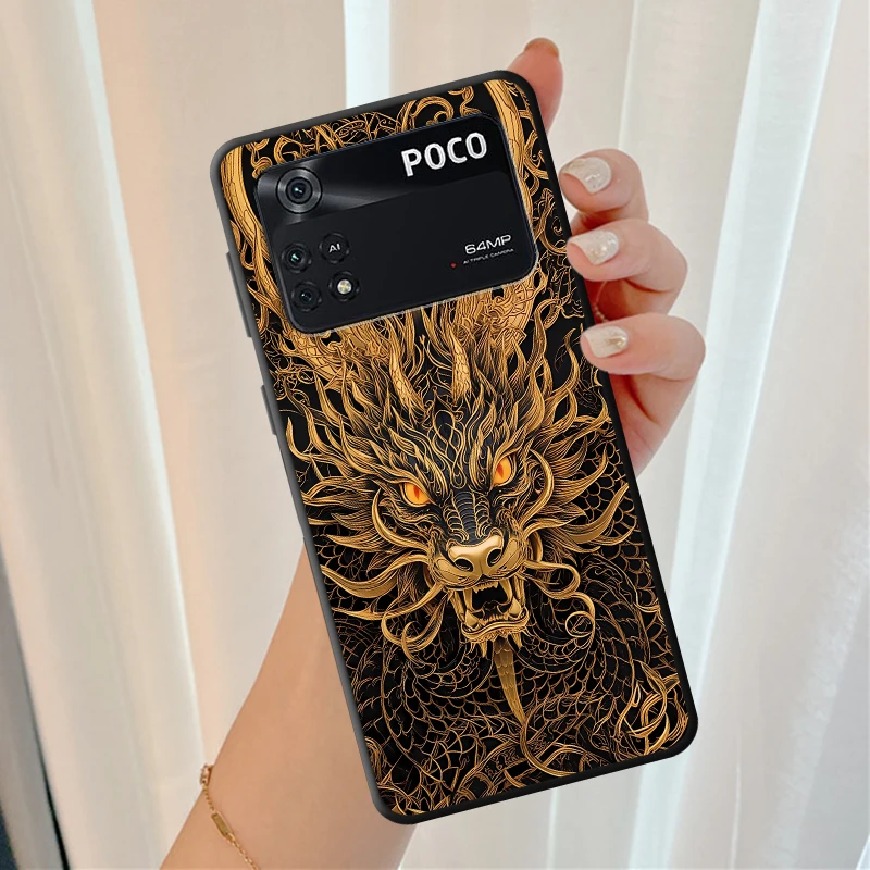 Фото Чехол для Xiaomi Poco F8 X3 X4 X5 X7 Pro F1 M3 M4 M7 Pro C61 M5 C50 C75 C71 F3, чехол для телефона с изображением дракона №2