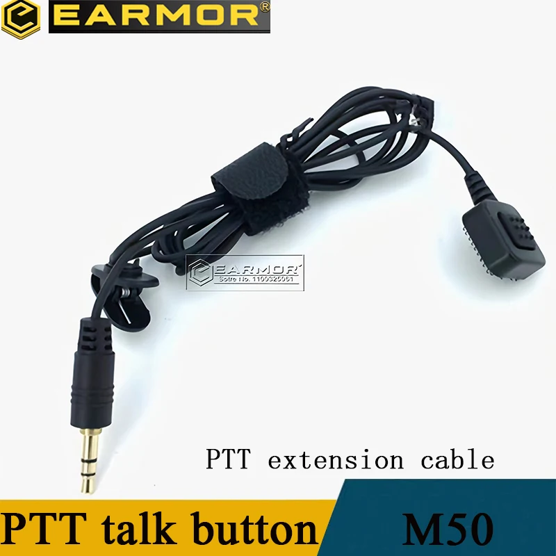 EARMOR M50 Tactical Headset PTT Extended Finger Button Military PTT Finger Talk Button Adapter M51 Compatible Tactical Gear