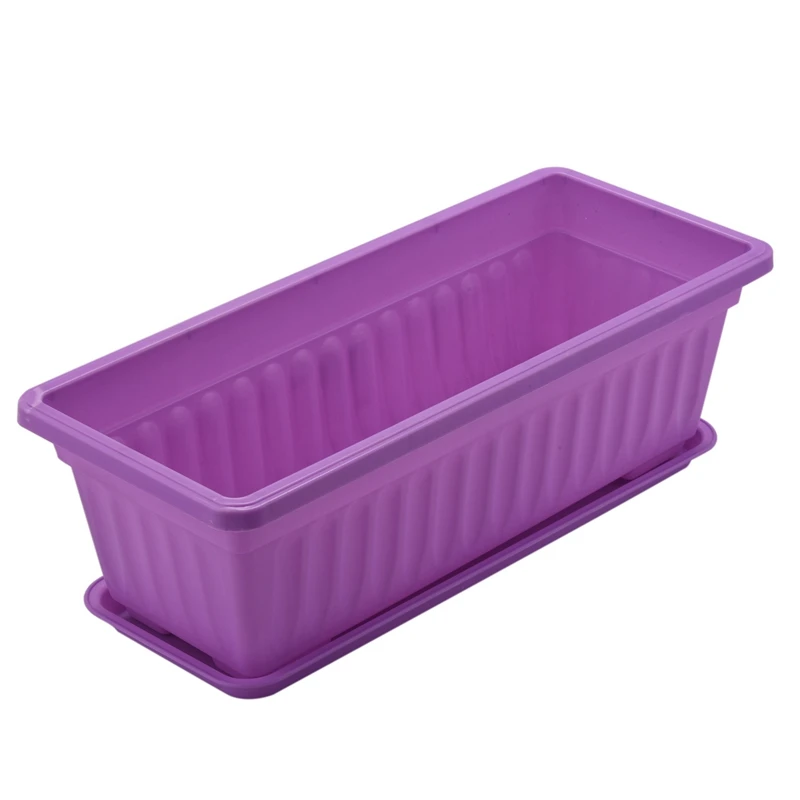 3 шт. 17 дюймов фиолетовый цветок оконная коробка пластиковые овощные горшки для