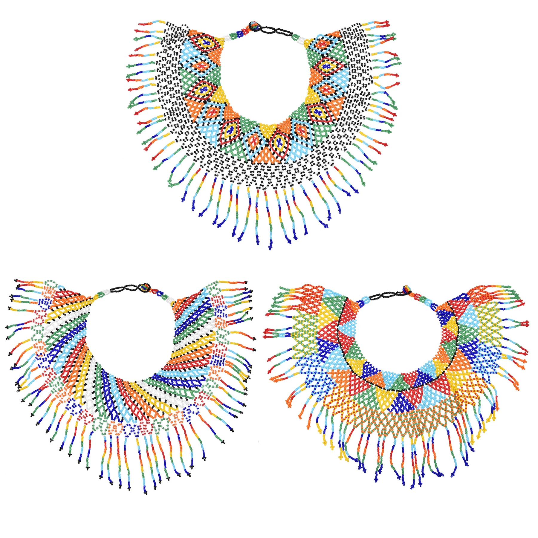 

Ethnic Colorful Resin Beads Statement Choker Necklace For Women South African Zulu Tribal Bib Collares Nigeria Indian Jewelry