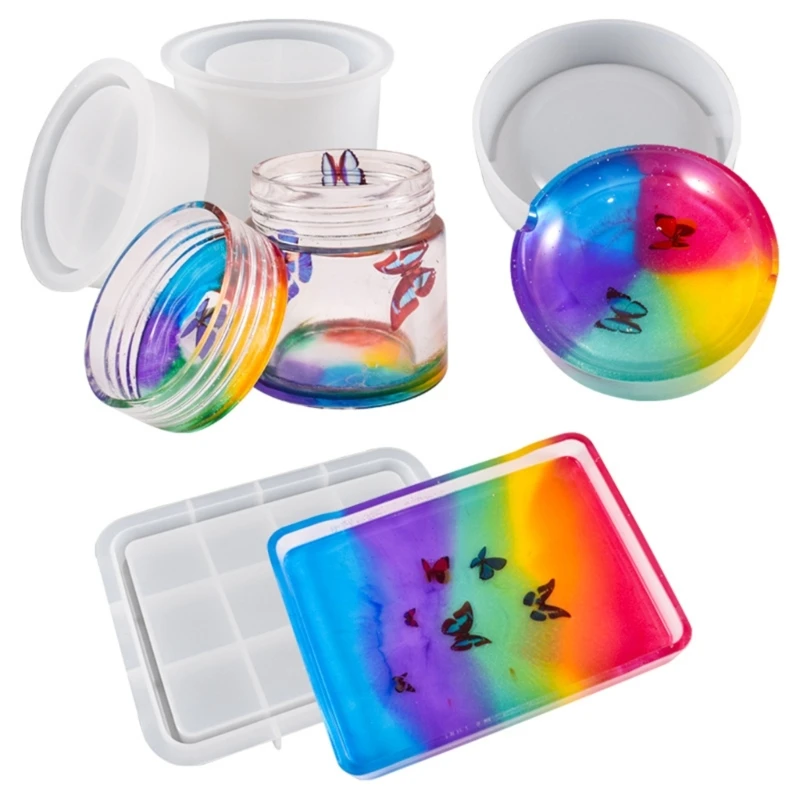 

Storage Container Tray Silicone Mold Epoxy Resin Mold DIY Storage Box Ashtray Tools Crafts Making Supplies Non-stick