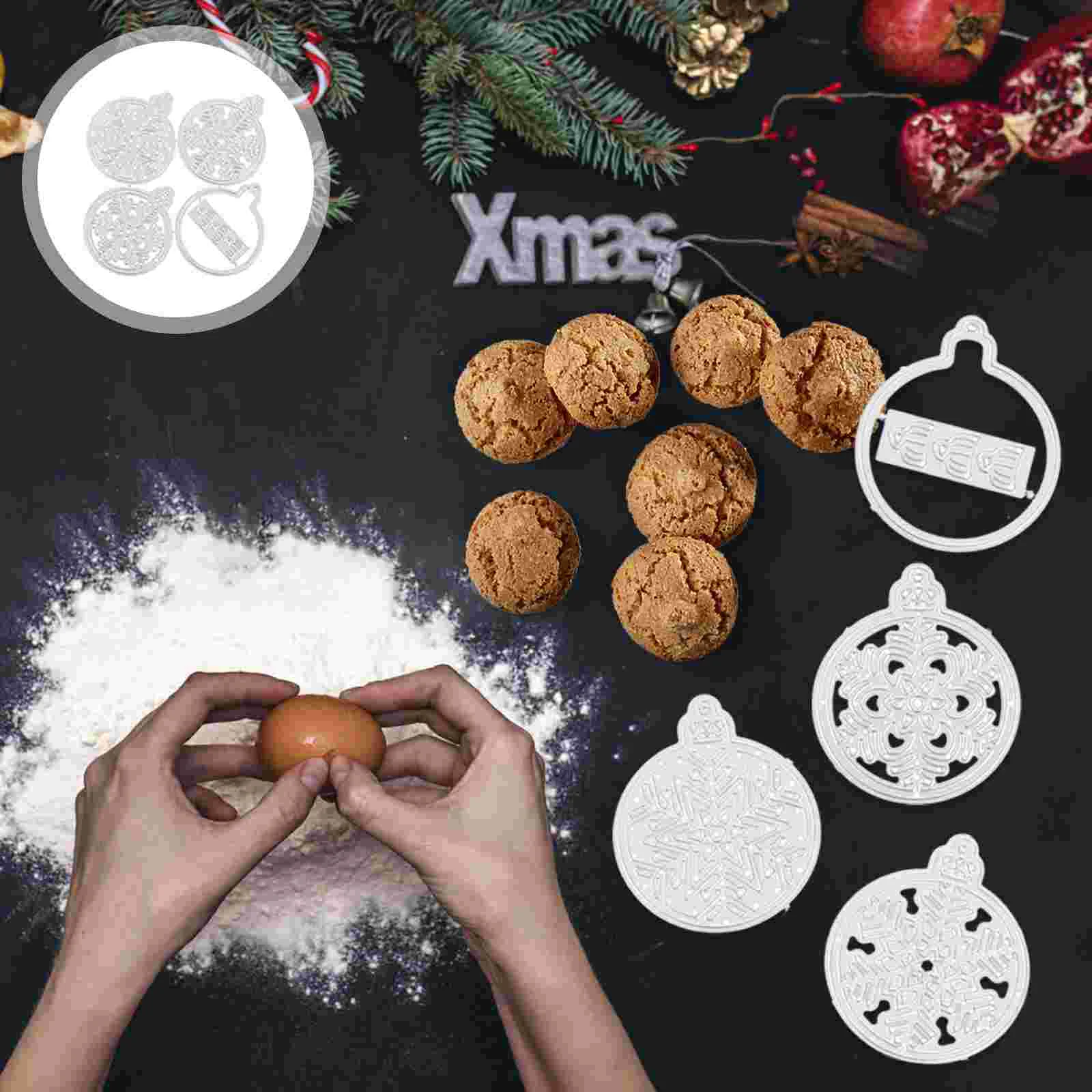 

Snowflake Die Metal Cuts Round Cutting Dies Stencilchristmas Decorations Embossingmaking