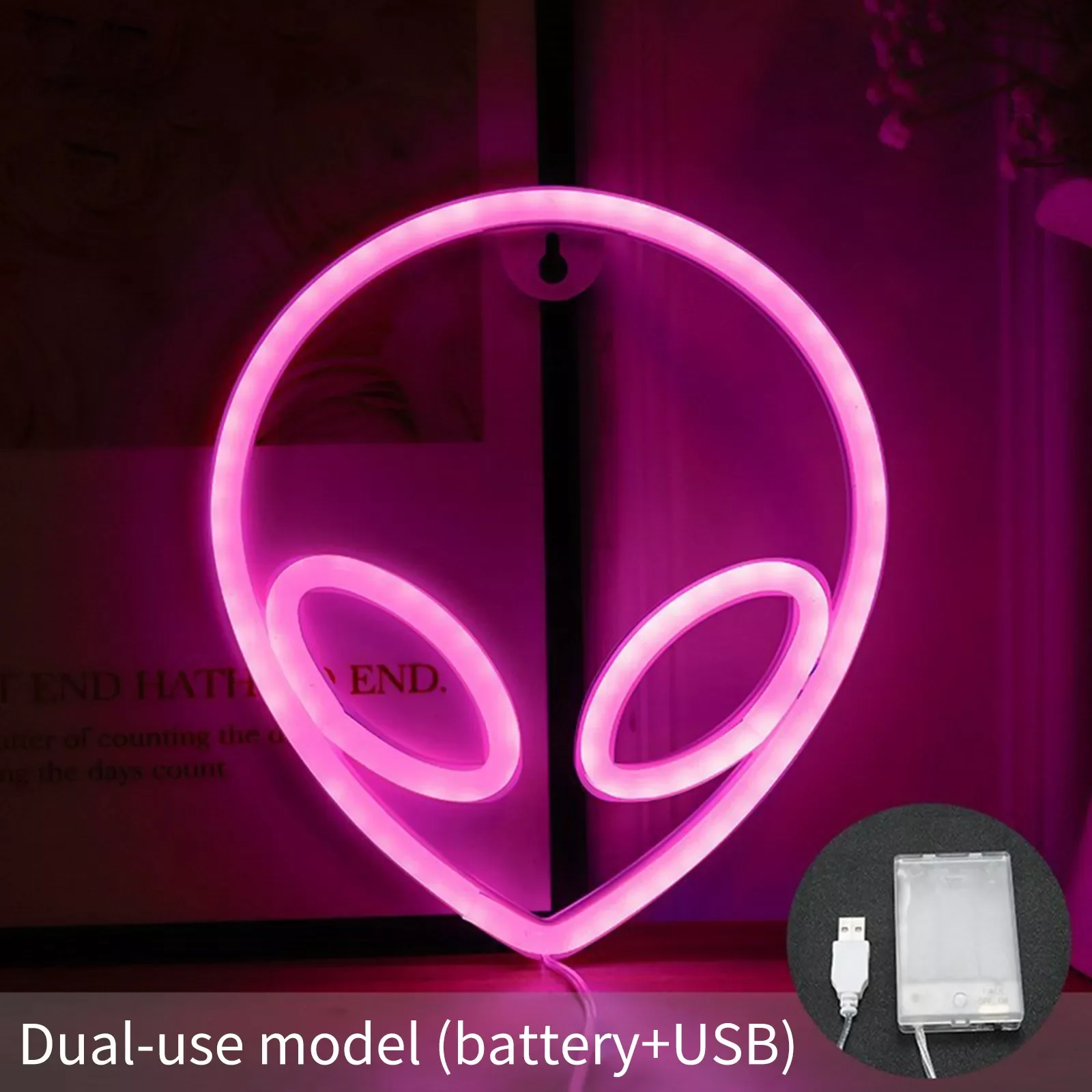 

NEW LED Alien Neon Sign Lights Battery or USB Powered Indoor Wall Hanging Art Night Lamp for Kids Bedroom Wedding Party Decorati