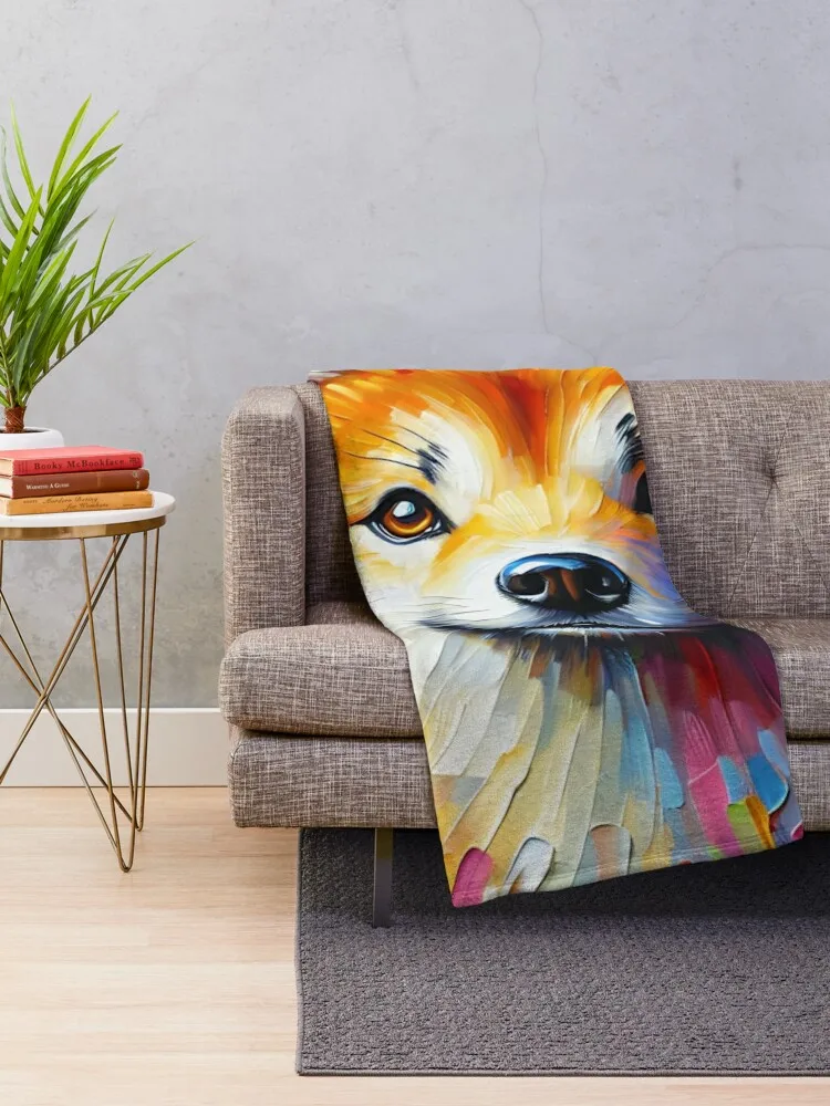 Hokkaido собака акриловый принт портрет домашних животных любители пледы одеяло Retros