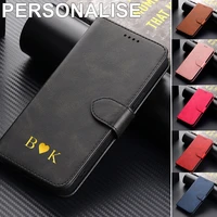 customized name case for iphone 13 pro max personalise 3d initial letters for iphone 11 12 13 pro max leather flip wallet cover