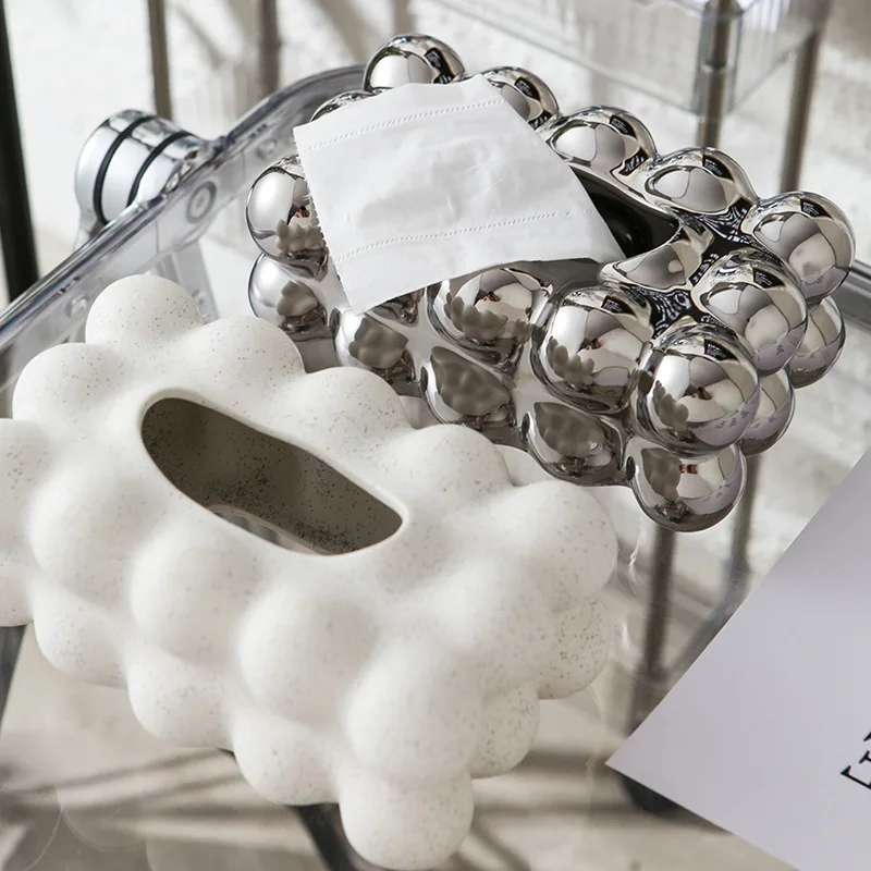 

Paper Towel Box Creative Bubble Cotton Candy Luxury Decorative Ceramic Drawer Home Living Room Art Decoration