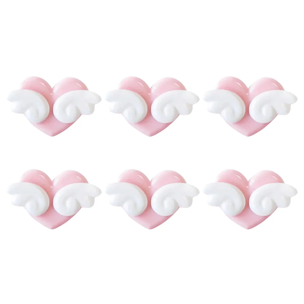 

Набор зажимов для бумаги в форме сердца с крыльями, 6 шт.