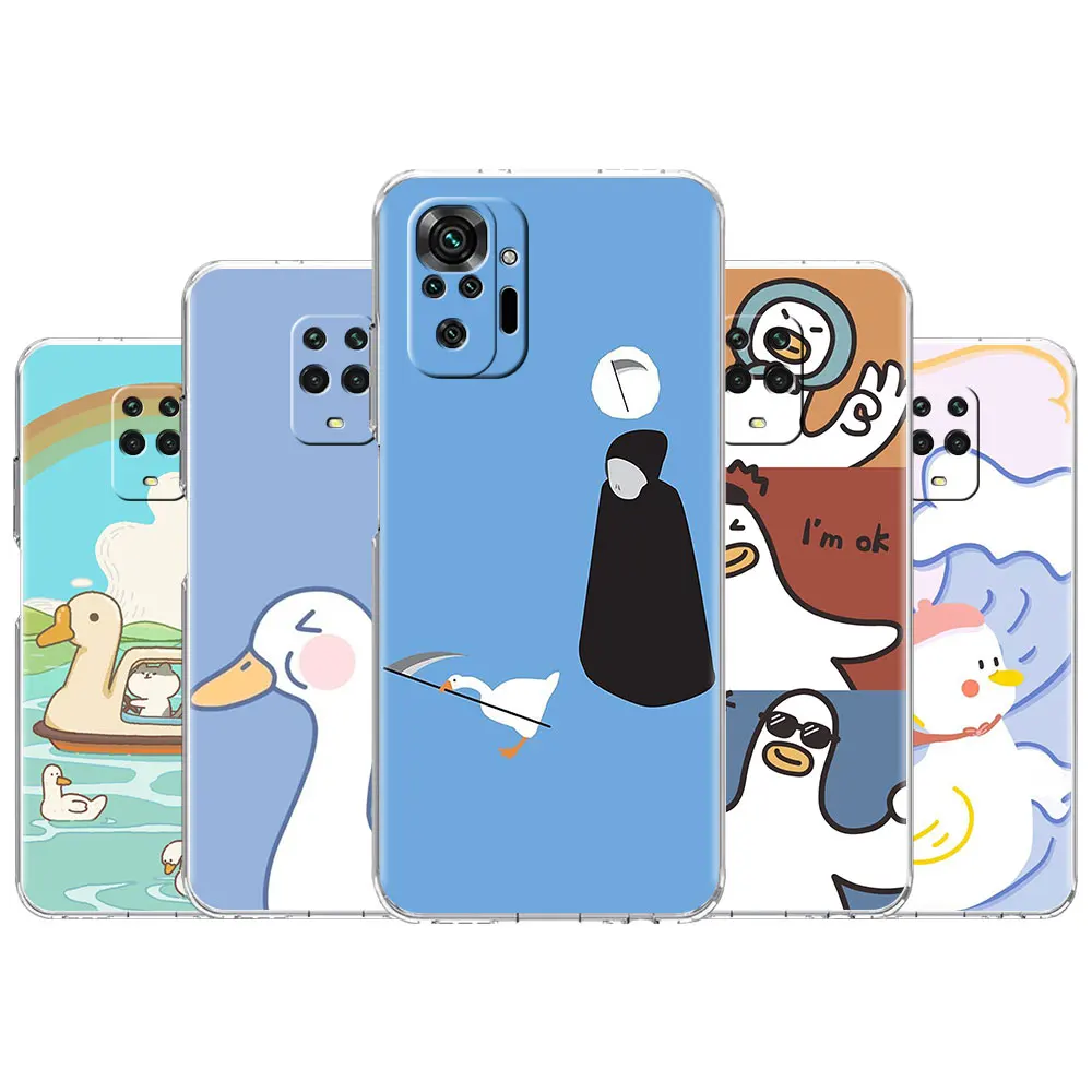 Мягкий чехол для Xiaomi Redmi Note 10 8 9 Pro 9S K40 смартфона 8T 11T Φ 9C 9A 8A силиконовый белого гуся