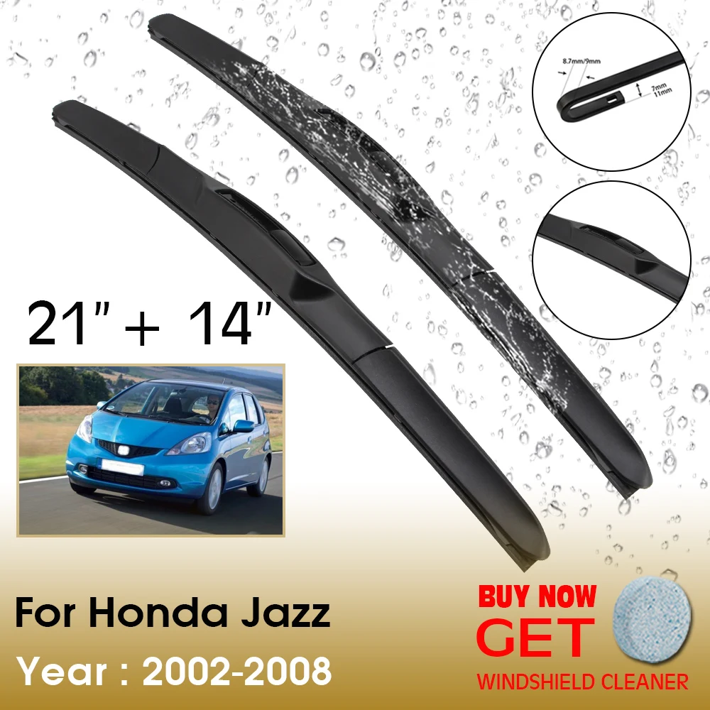 

Car Wiper Blade For Honda Jazz 21"+14" 2002-2008 Front Window Washer Windscreen Windshield Wipers Blades Accessories