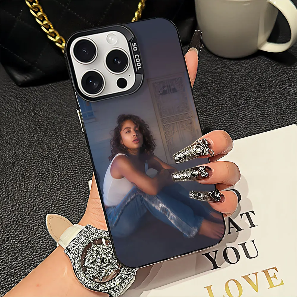 Singer Kiana Ledé Cut Ties For iPhone 11 12 13 14 15 16 Pro Max Plus Black White Shockproof Cover Laser IMD Phone Case