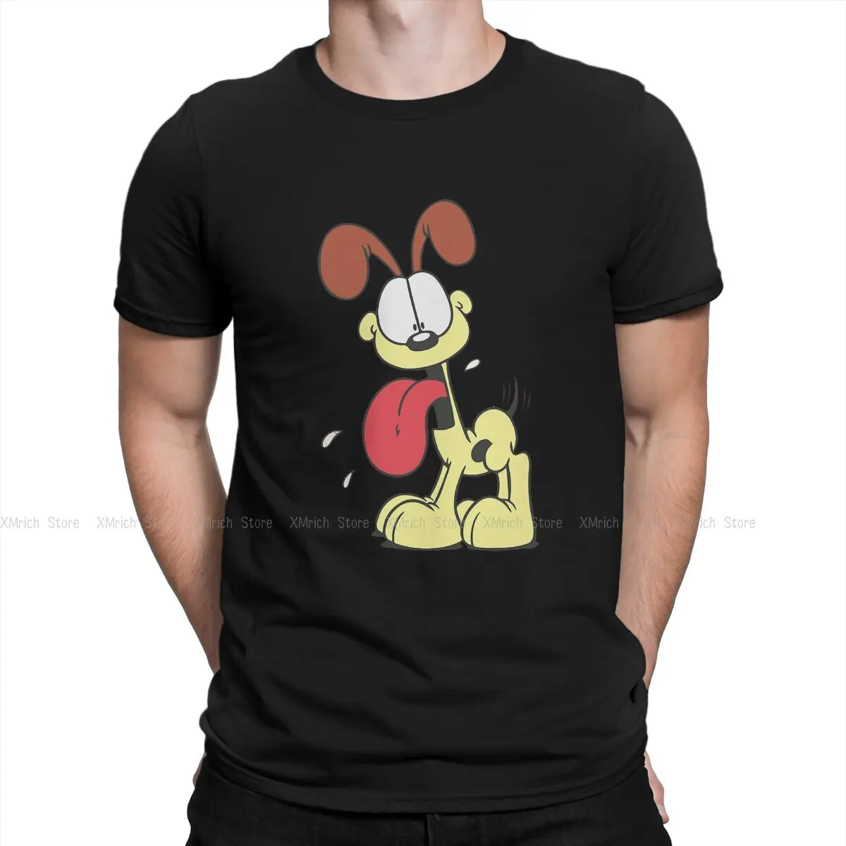 

Odie Dog Essential T-Shirt Men The Show Orange Cat Novelty Pure Cotton Tees Crew Neck Short Sleeve T Shirt Summer Clothing