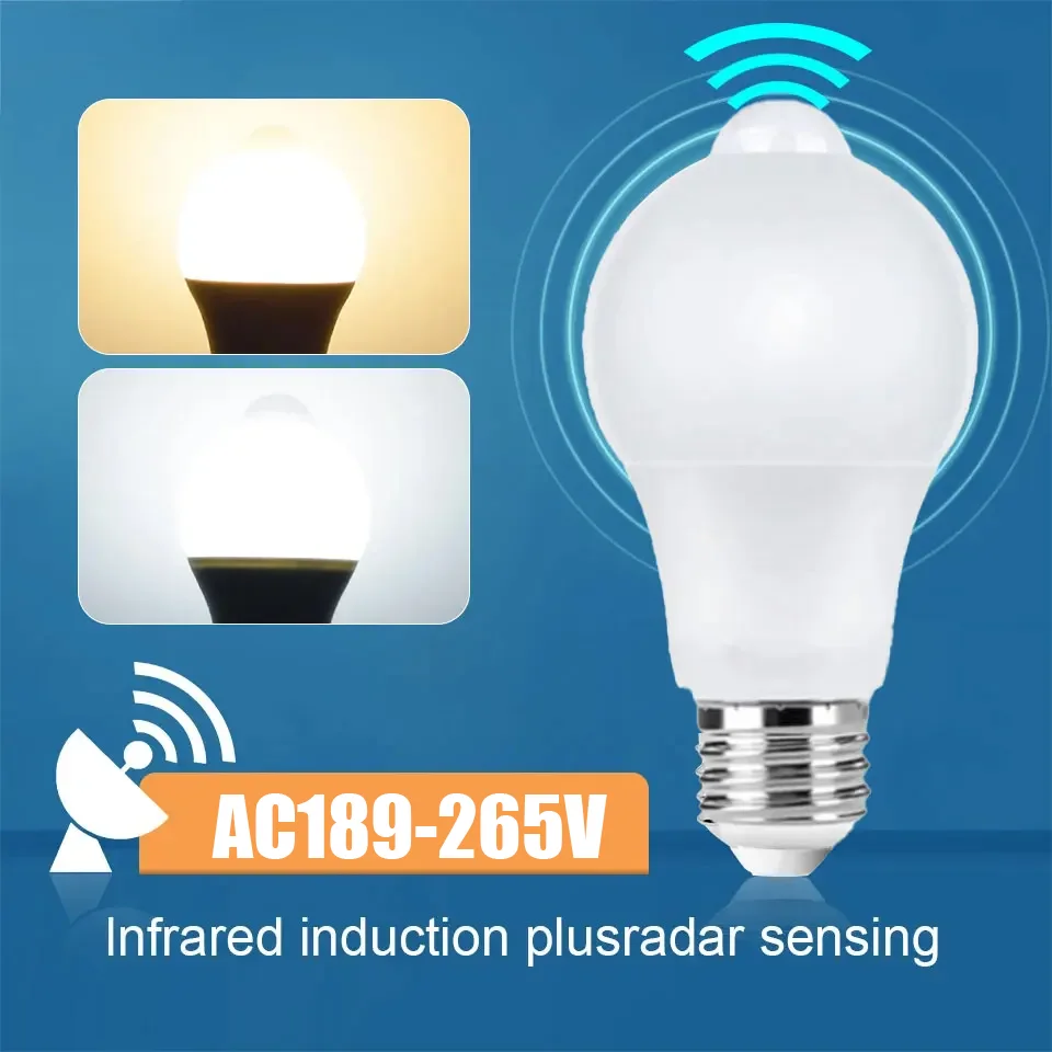 

Светодиодная лампа E27 B22 с датчиком движения 6-20 Вт