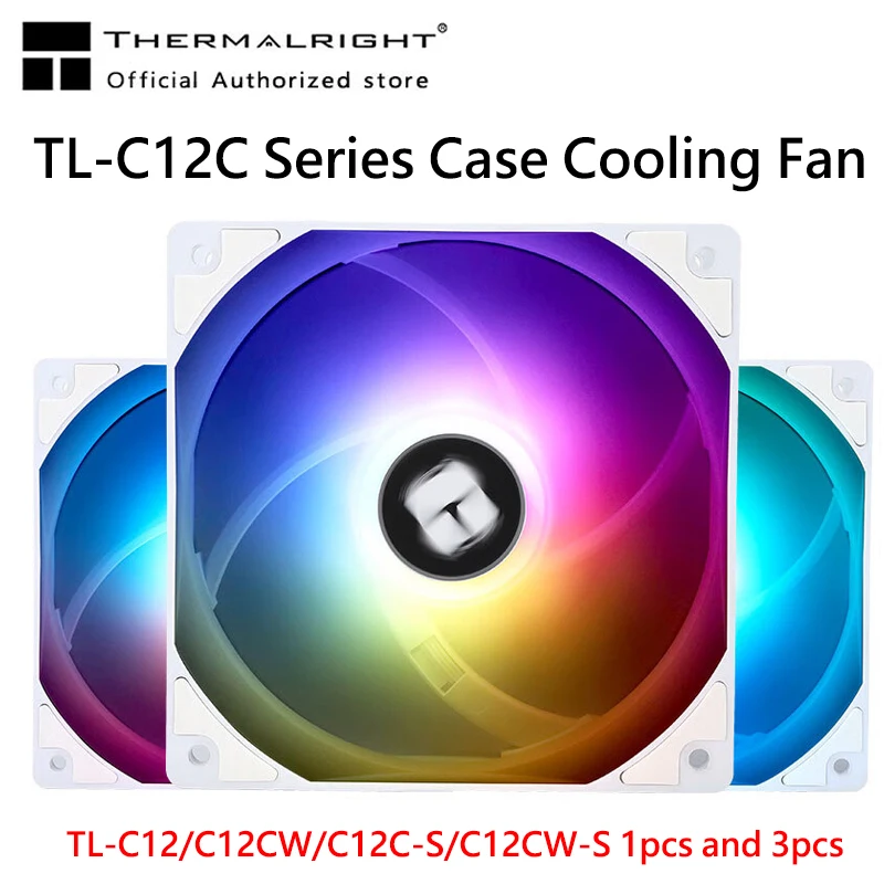 

Thermalright TL-C12C Silent Temperature Control Cooling Fan 5V 3PIN ARGB Chassis Fan S-FDB 120mm Computer Case Fan 4PIN PWM