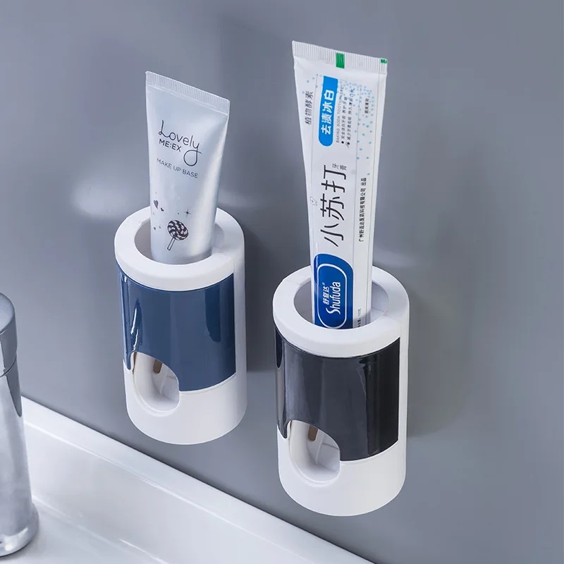 

Fully Automatic Toothpaste Squeezer Bathroom Accessories Set Wall-mounted Punch-free Toothpaste Toothbrush Rack