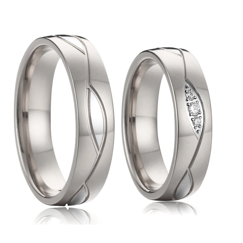 Обручальные кольца для пар, влюбленных, альянс, годовщина, мужские серебряные кольца для женщин, ювелирные изделия из нержавеющей стали 925 п...