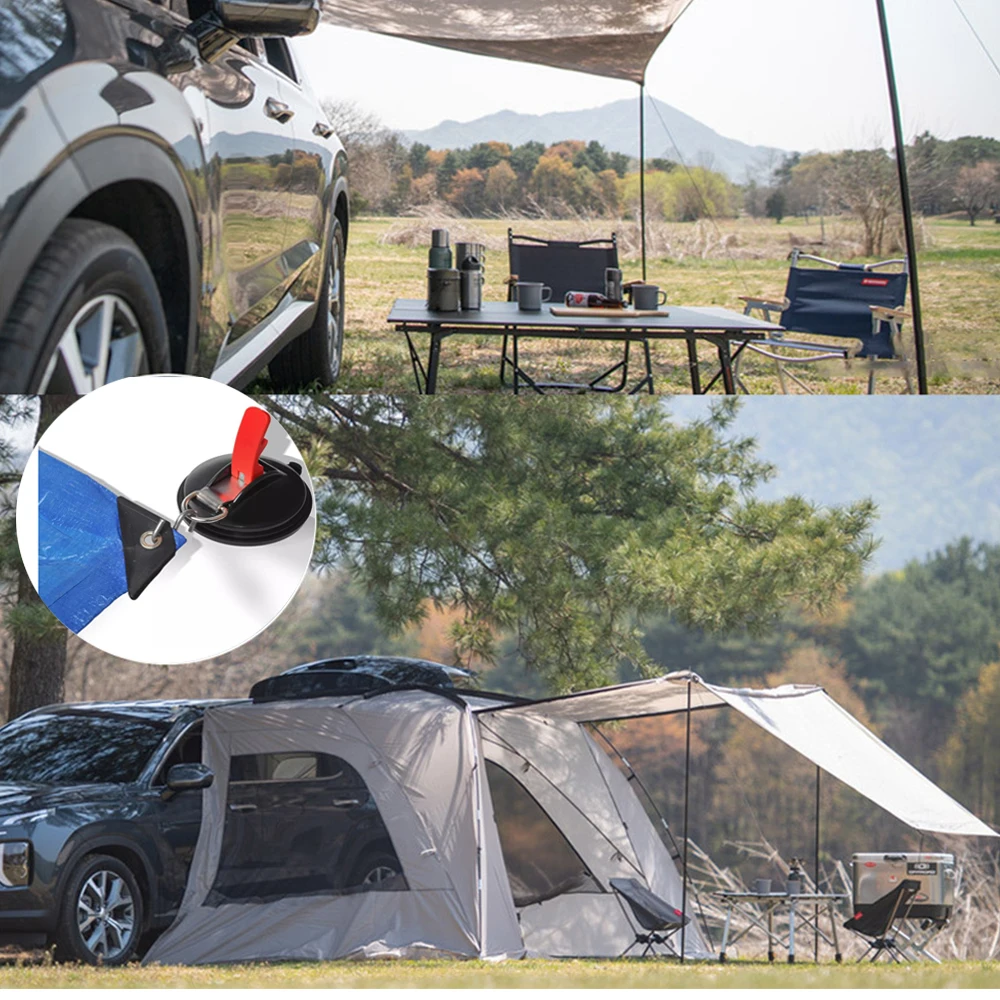 Vacuum Suction Cup Car Accessories Camping Tent Tarp Anchor Car Side Awning Outdoor Camper Gear Tool Camping Accessories New