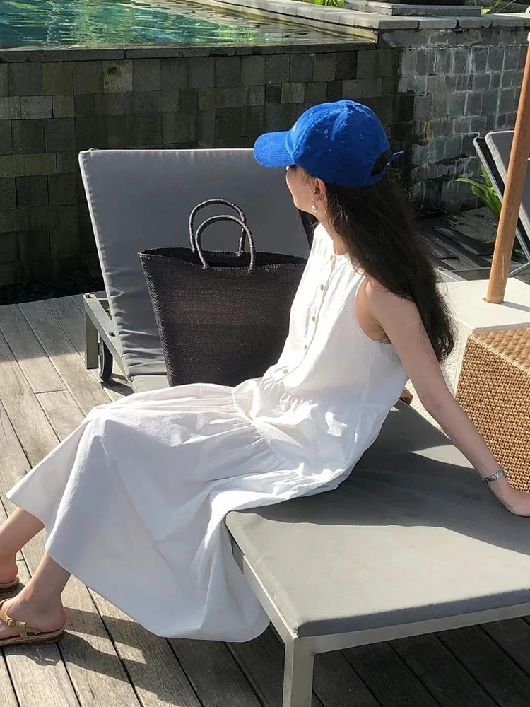 Лето 2023 новинка Южная Корея Dongdaemun Ounce жилет без рукавов с круглым вырезом и