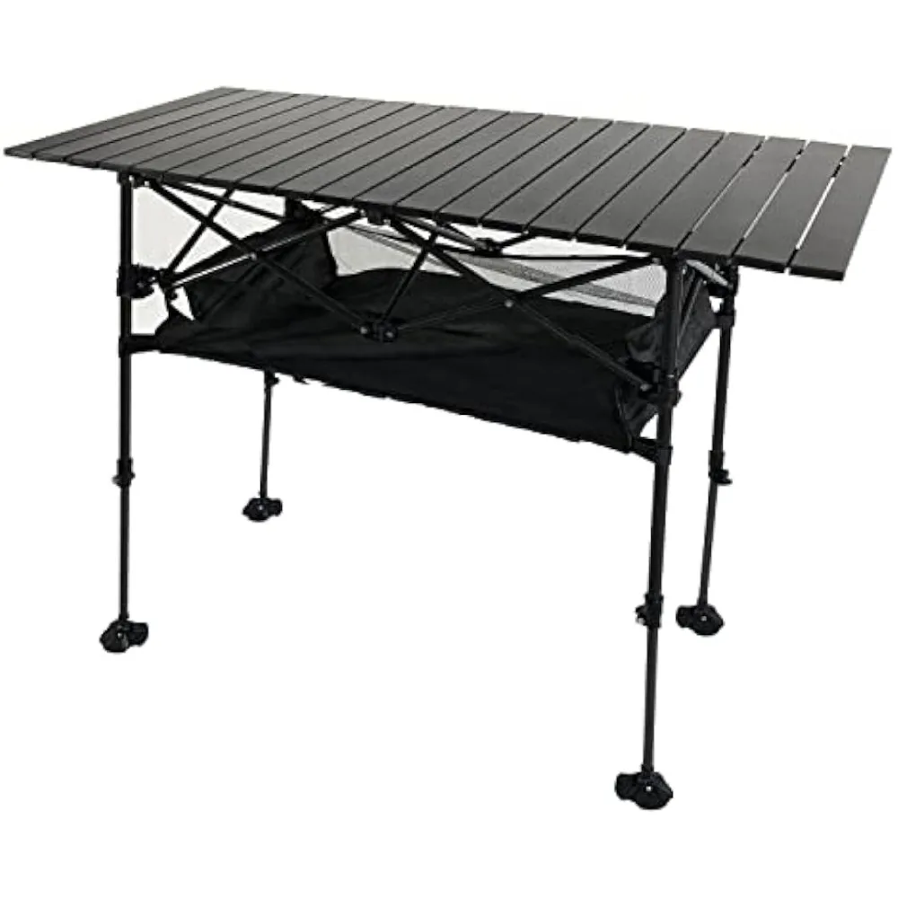 

Camping Table Foldable Portable Adjustable Height with Large Storage Organizer Carrying Bags