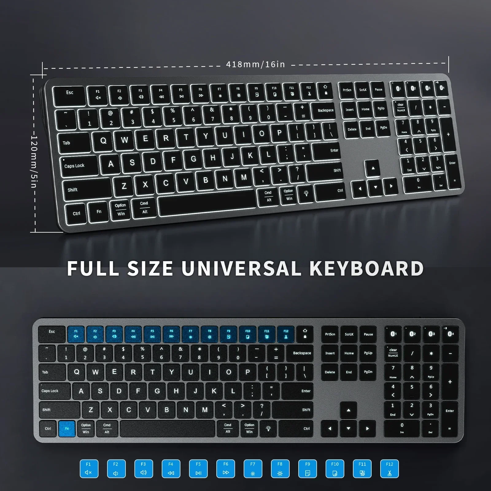 Seenda Multi-Device Ultra Slim Keyboard Перезаряжаемые клавиатуры для Windows Mac OS iOS Android Беспроводная