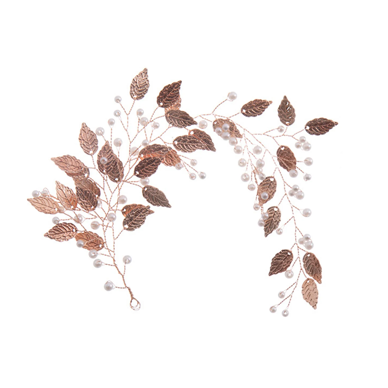 

Women's Alloy Leaves Headband Premium Texture Rose Gold Beaded Headband for Wedding Performances Evening Parties