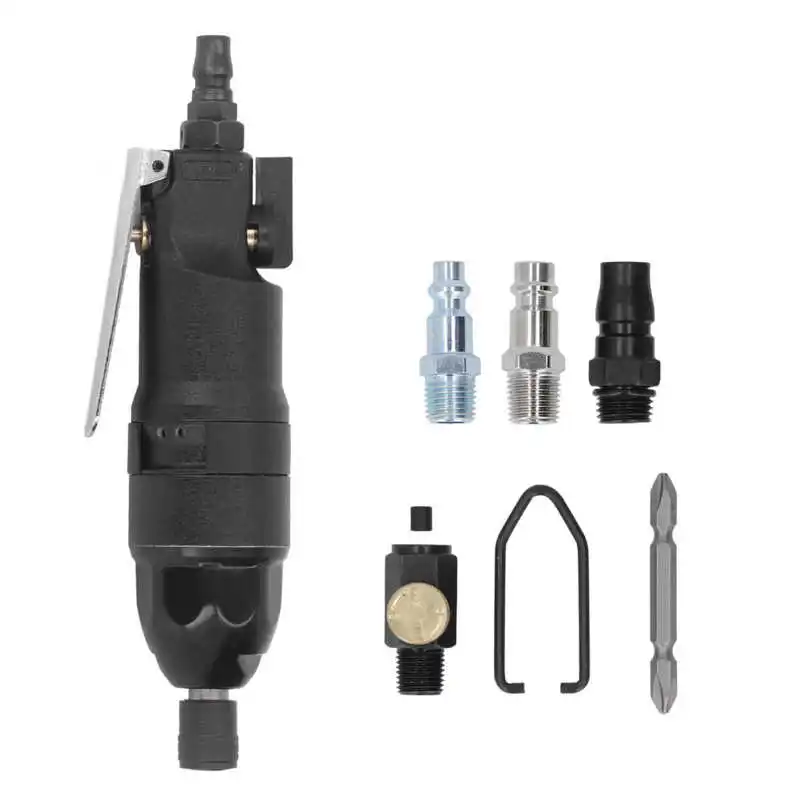 

Pneumatic Screwdriver 1/4in Screwdriver Stepless Speed Regulation Large Torsion with Connector for Home and Industrial