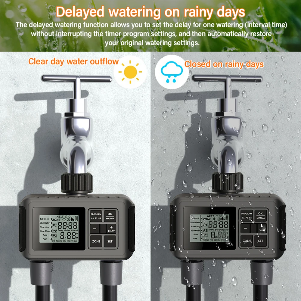 

Automatic Irrigation Controller Irrigation Fully Adjustable Program Irrigator Timer Water Timer Garden Watering Tool Watering Up