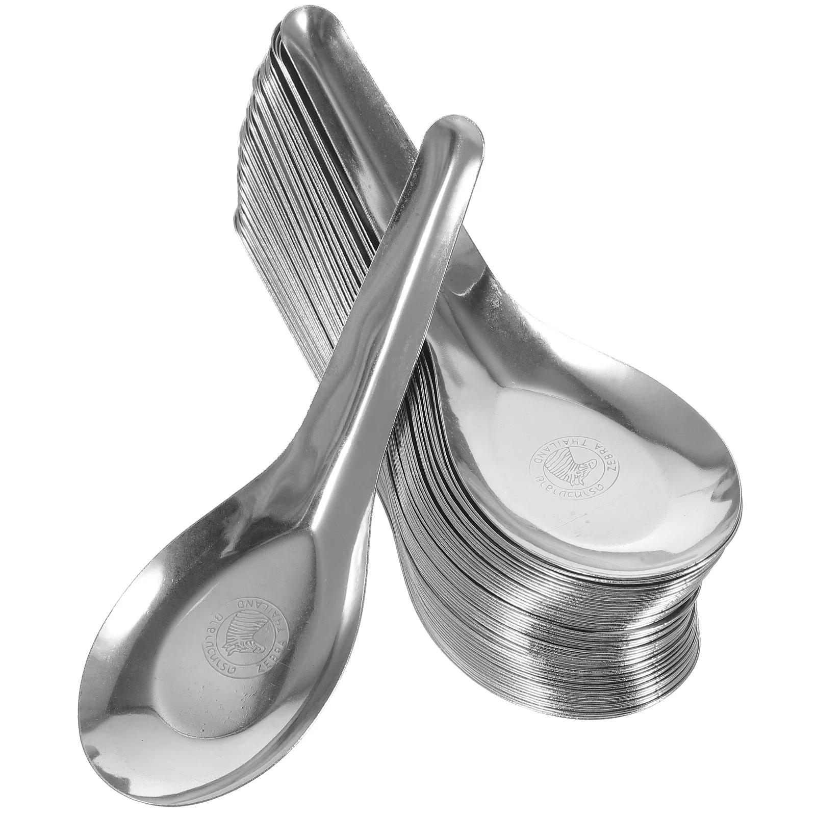 

Soup Spoons Tablespoon Stainless Steel Chinese Japanese Kitchen Soup Spoons for Cereal Ramen Pho 50pcs 13x4.2cm