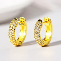 new fashion trend round micro inlay shine exquisite zircon earring for women luxury charm temperament earring jewelry party gift