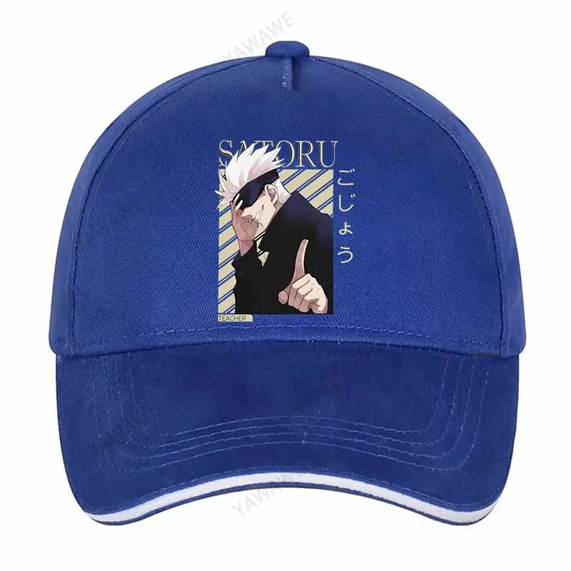 

Men's Cool Jujutsu Kaisen Snapback Cap Fishing Hat Cotton Baseball Cap Unique Solid Sunhat Summer Anime Manga Satoru Gojo