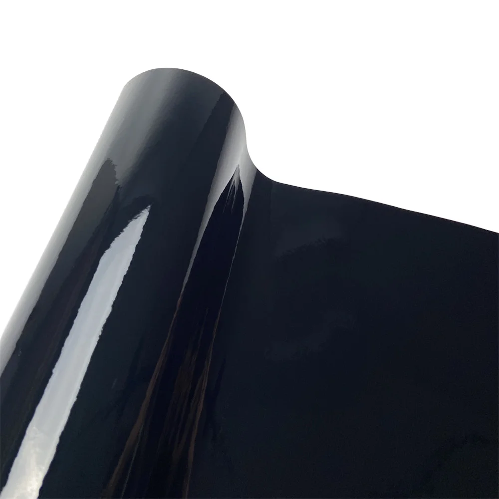 

Черная виниловая пленка Яркие блестящие наклейки на кузов автомобиля Самоклеящаяся глянцевая автомобильная упаковка Виниловая пленка для выпуска воздуха Глянцевая черная автомобильная фольга