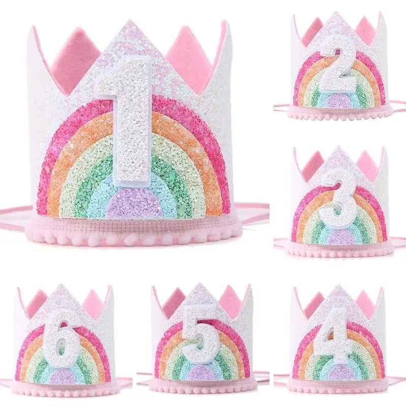 

Baby 1st Birthday Party Decoration Rainbow Unicorn kids 1 2 3 4 5Years Birthday Garland Baby Shower Unicorn Theme Party Supplies