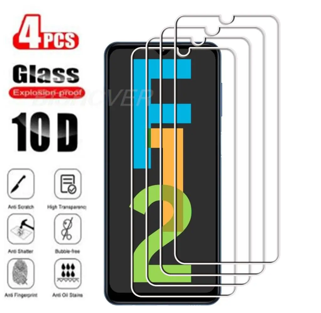 4 шт., закаленное стекло для Samsung Galaxy F12 6,5 дюйма