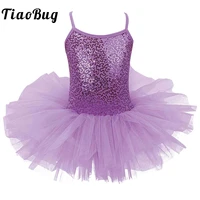 ballet leotard tutu skirt girls kid toddler sequin princess dress up dance wear costume children fairy party tulle flower dress