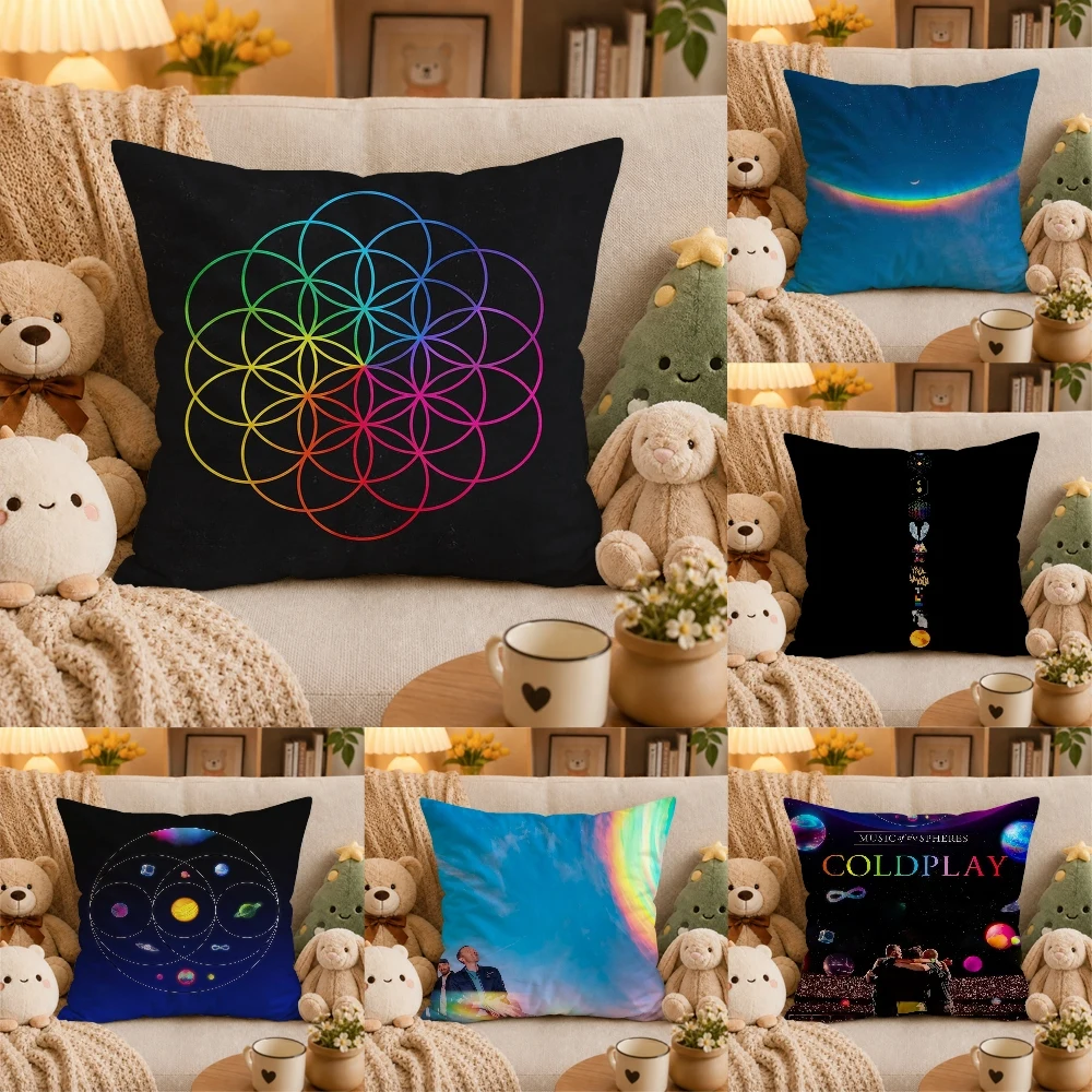 Фото Наволочка с изображением рок-группы C-Coldplay, плюшевая наволочка для украшения дома, чехол для подушки для дивана, кровати, кресла, гостиной. №1