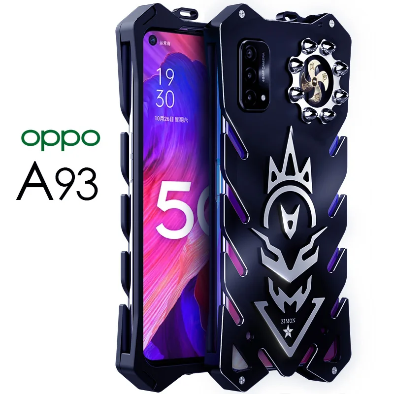 Original Zimon Aluminum Metal Body Cover Fundas For Oppo A93 Case Coque Back Cover Shockproof Phone Protective Shell