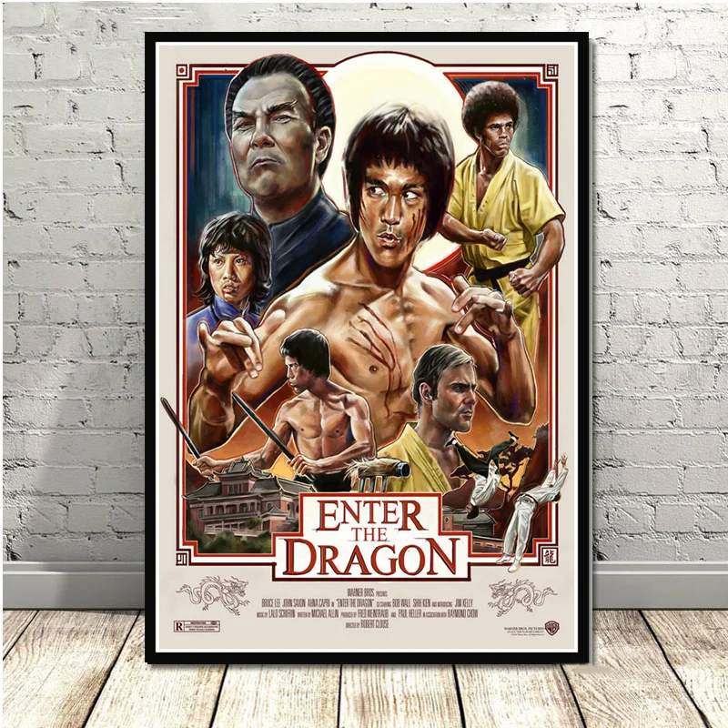 Плакаты и принты из китайского фильма звезда актер Брюс Ли кунг-фу настенные