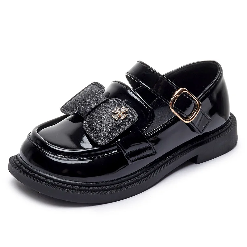

Kids Girls Leather Shoes 2022 Fashion Spring Autumn Girls Princess Versatile Soft Shoes Children Glossy Casual Loafer Shoes