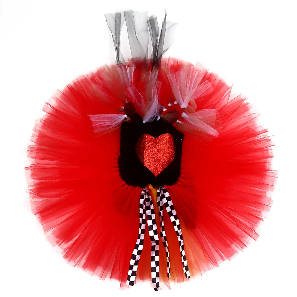 Детский костюм принцессы Элис красное платье королевы в форме сердца для девочек