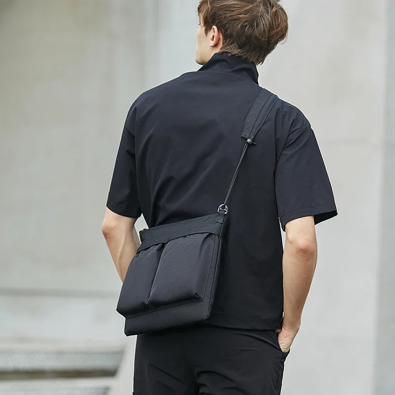 Men's Shoulder Bag Trendy Cross-body Bag Simple Vintage Messenger Bag Japanese Motorcycle Shoulder Bag Men's Casual Backpack