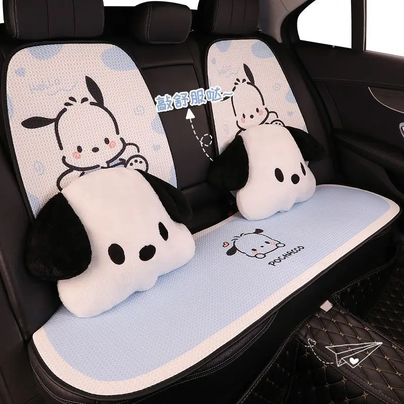 Подушка для автомобильного сиденья Sanrio, милый дизайн Pochacoo, дышащая, набор из 7 предметов, универсальный комплект для всех сезонов, аксессуары для интерьера автомобиля. (art.: 3920db415d90b) - 3920db415d90b