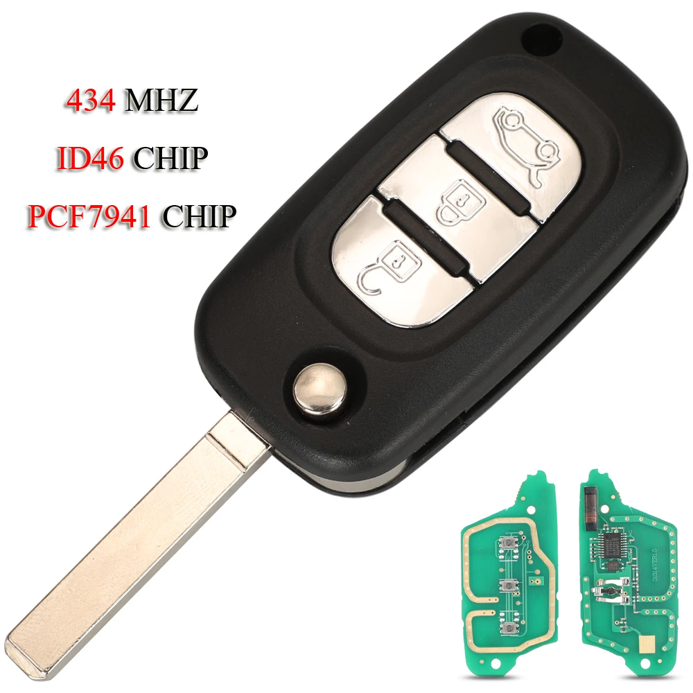 

Складной смарт-ключ jingyuqin для автомобилей Mercedes Benz Smart Fortwo 451 453 Forfour FSK 433 МГц ID46 PCF7941 чип 3 кнопки
