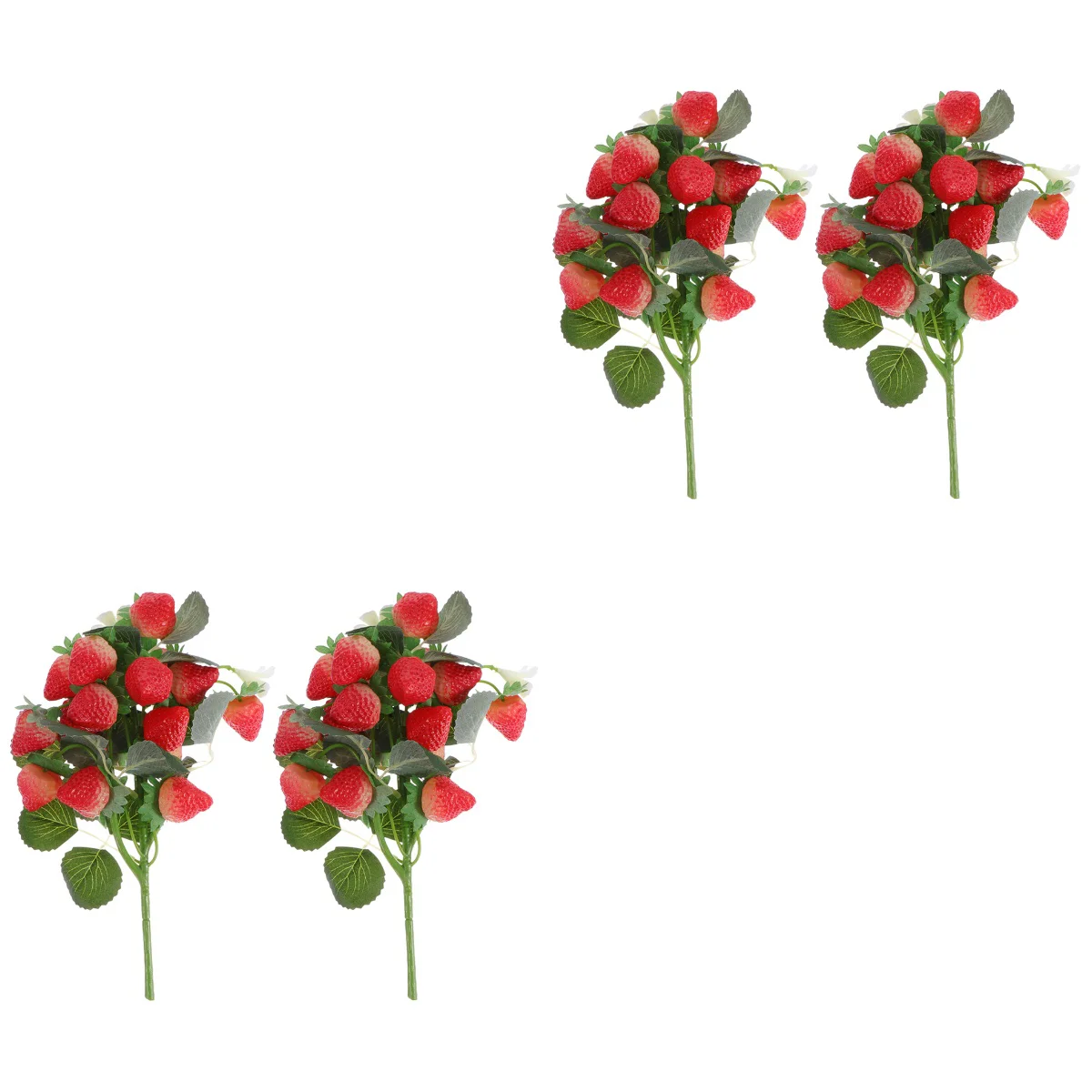 

4 pcs DIY Artificial Strawberry Flower Stem Party Decor Fake Strawberry Adorn