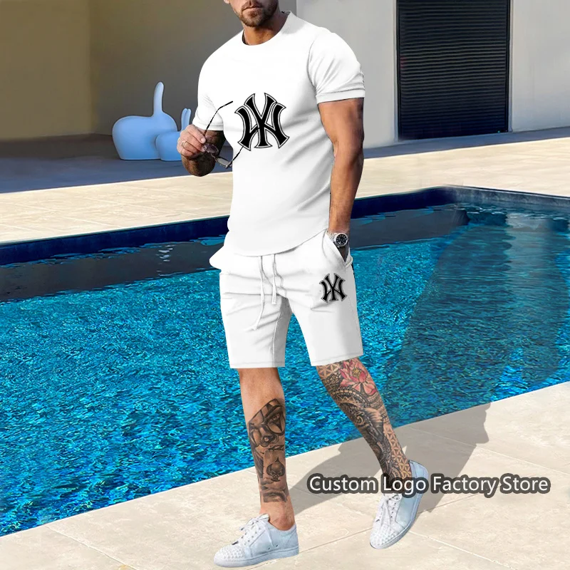 Cotton Set 2023 Summer Beach Style Set Men Oversized Cloth High Quality Sports Brand TShirts Shorts Sets 2 Piece Outfits for Men
